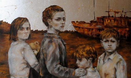 اللوحة للفنانة مروة النجار